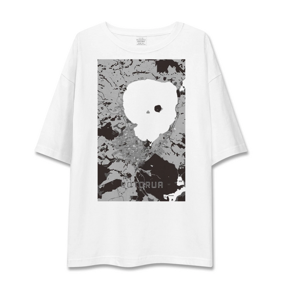 【ロトルア（ニュージーランド）】地図柄ビッグシルエットTシャツ