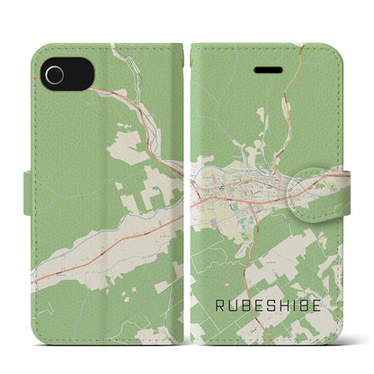 【留辺蘂（北海道）】地図柄iPhoneケース（手帳タイプ）ナチュラル・iPhone SE（第3 / 第2世代） / 8 / 7 / 6s / 6 用