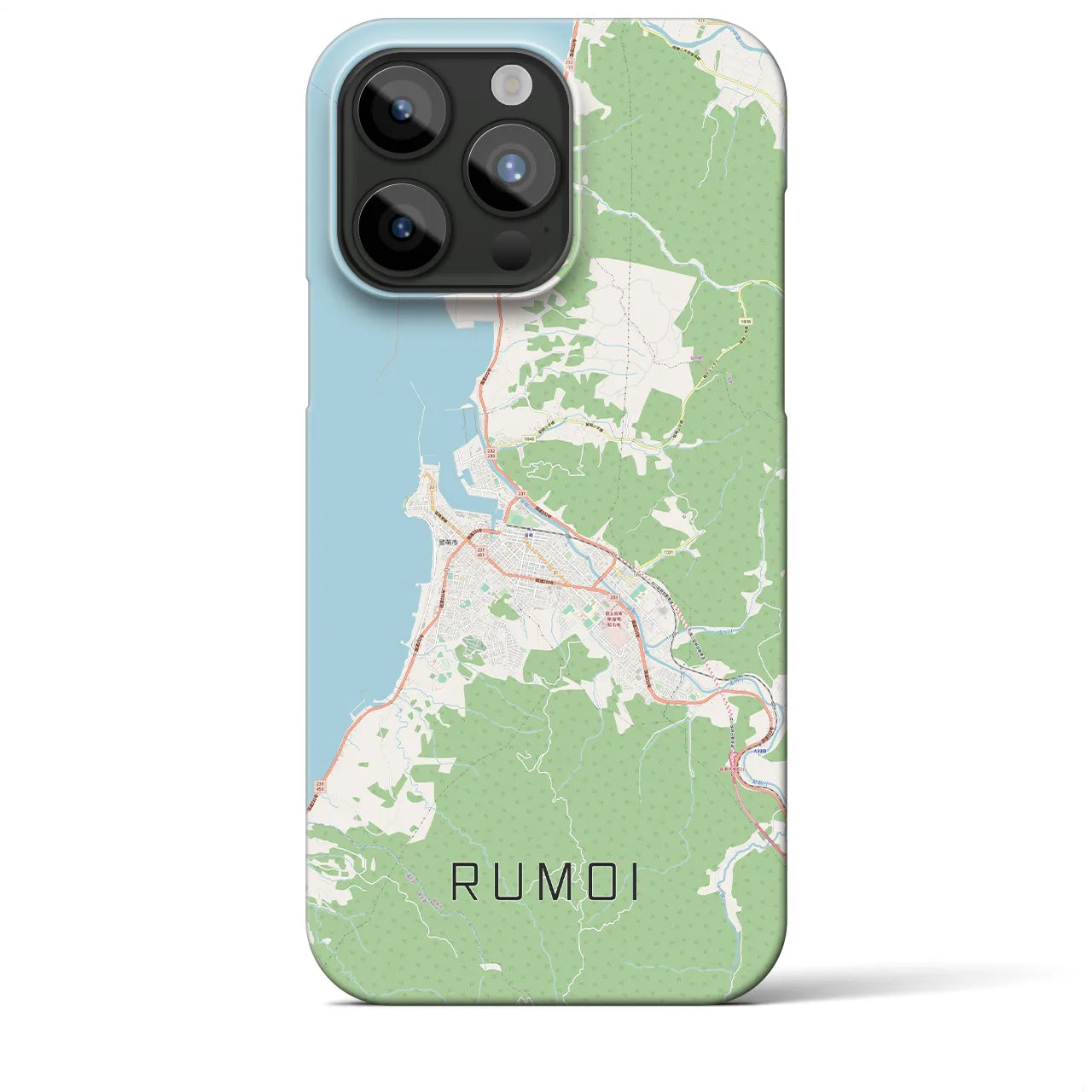【留萌】地図柄iPhoneケース（バックカバータイプ・ナチュラル）iPhone 15 Pro Max 用
