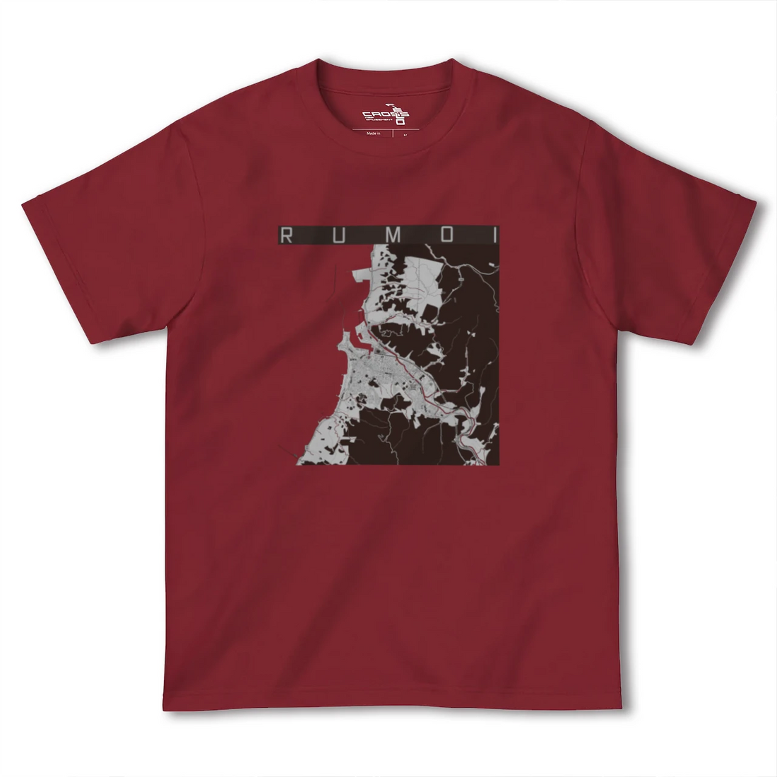 【留萌(北海道)】地図柄ヘビーウェイトTシャツ
