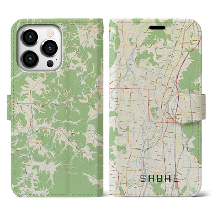 【鯖江（福井県）】地図柄iPhoneケース（手帳タイプ）ナチュラル・iPhone 13 Pro 用