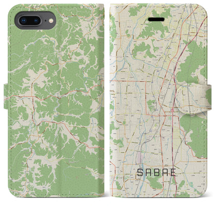 【鯖江（福井県）】地図柄iPhoneケース（手帳タイプ）ナチュラル・iPhone 8Plus /7Plus / 6sPlus / 6Plus 用