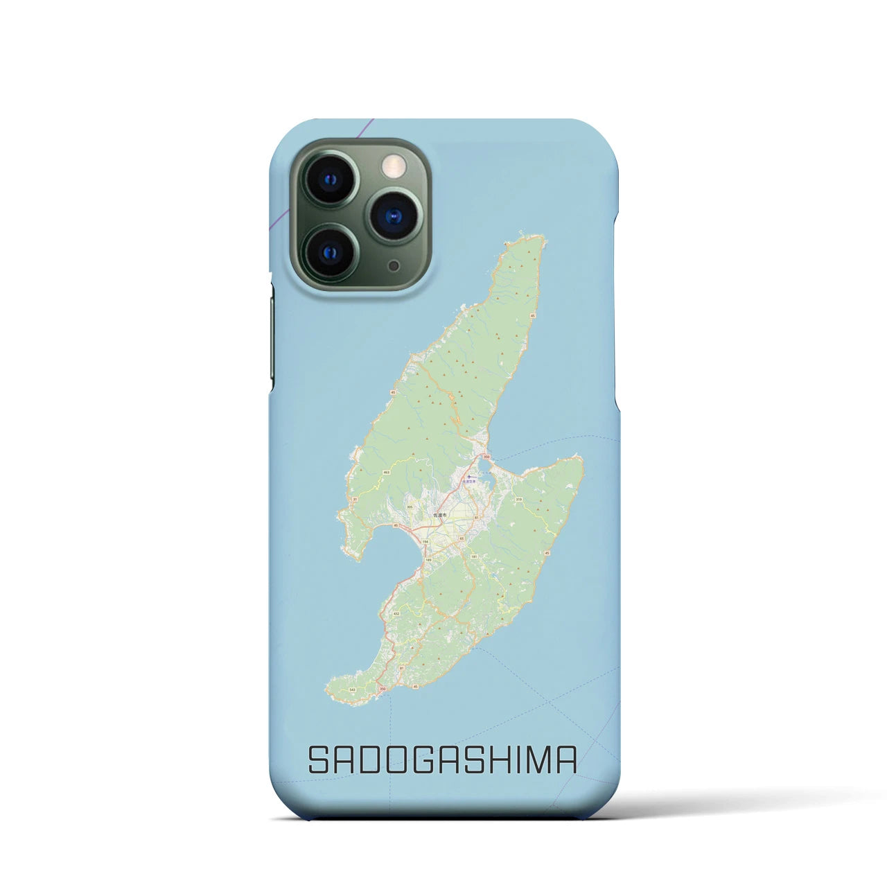 【佐渡島】地図柄iPhoneケース（バックカバータイプ・ナチュラル）iPhone 11 Pro 用