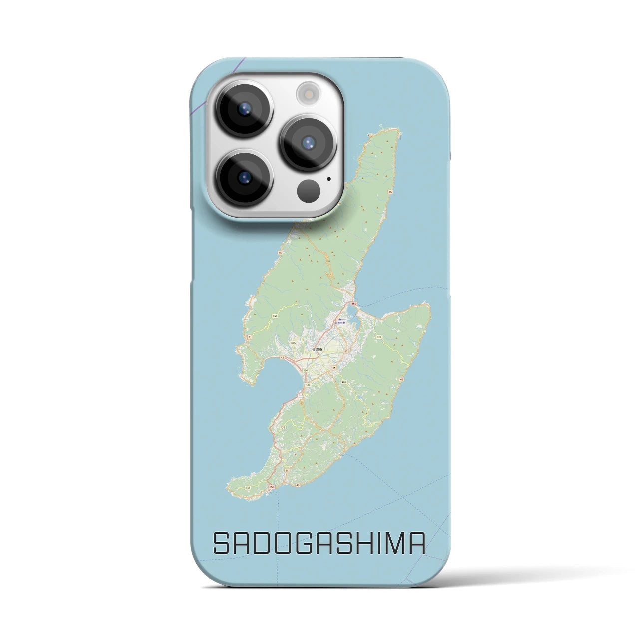 【佐渡島】地図柄iPhoneケース（バックカバータイプ・ナチュラル）iPhone 14 Pro 用