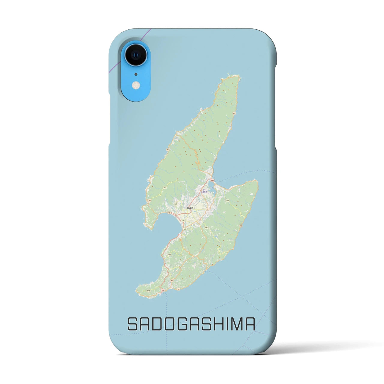 【佐渡島】地図柄iPhoneケース（バックカバータイプ・ナチュラル）iPhone XR 用