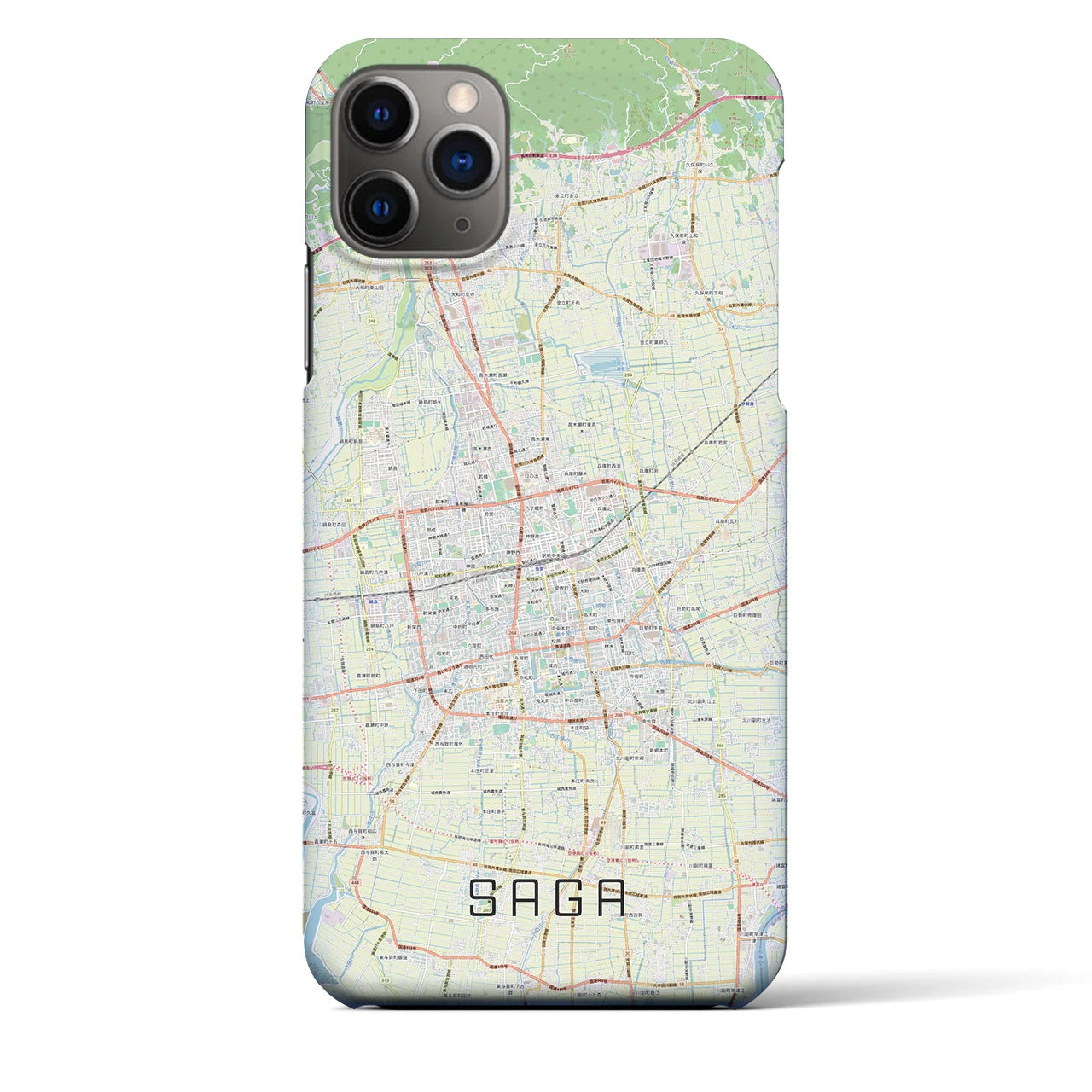 【佐賀2】地図柄iPhoneケース（バックカバータイプ・ナチュラル）iPhone 11 Pro Max 用