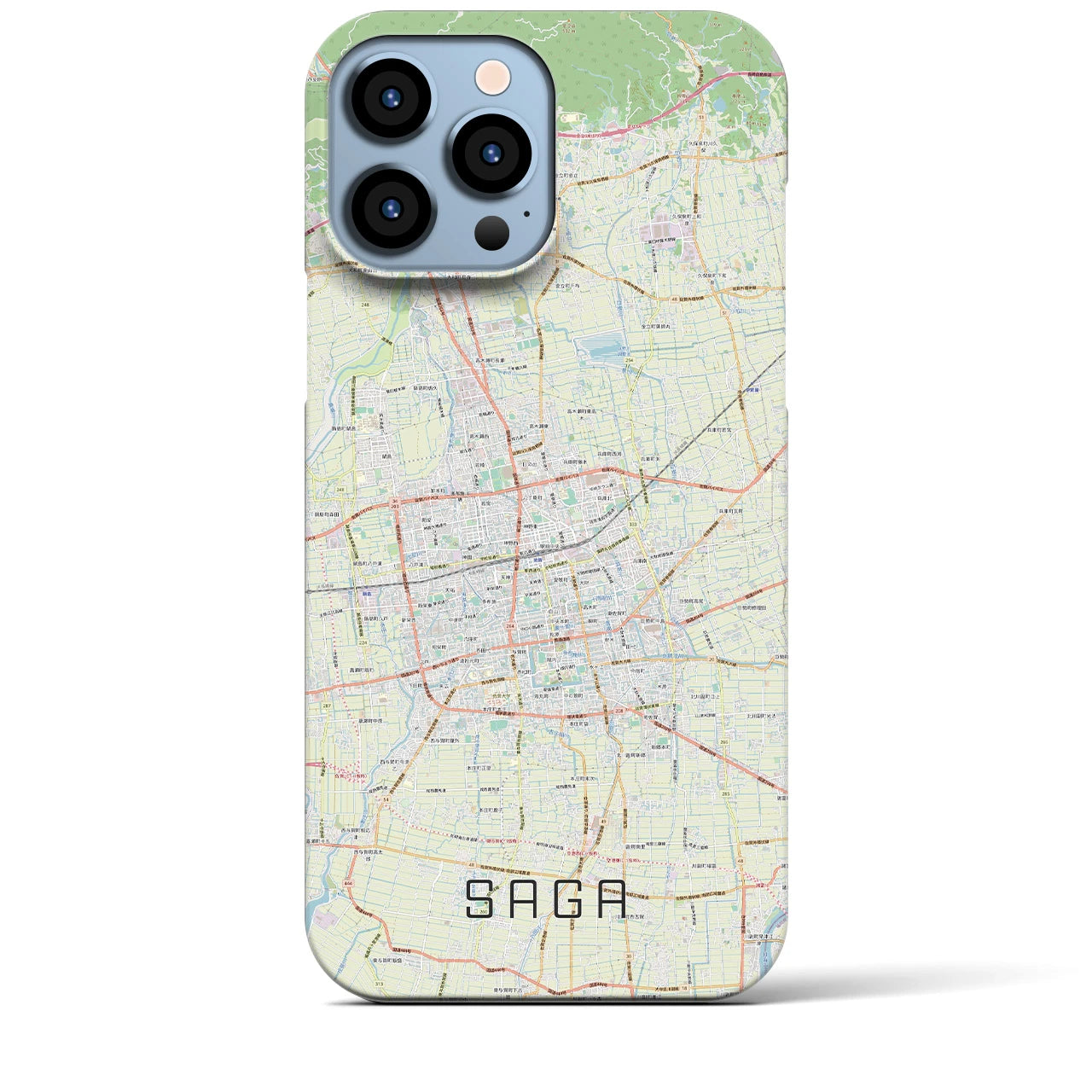 【佐賀2】地図柄iPhoneケース（バックカバータイプ・ナチュラル）iPhone 13 Pro Max 用