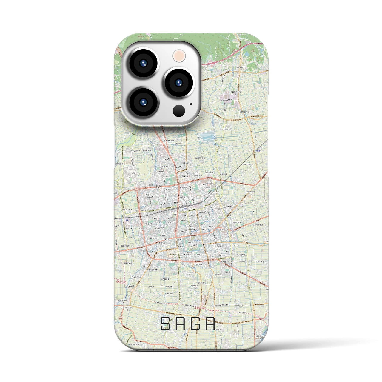 【佐賀2】地図柄iPhoneケース（バックカバータイプ・ナチュラル）iPhone 13 Pro 用