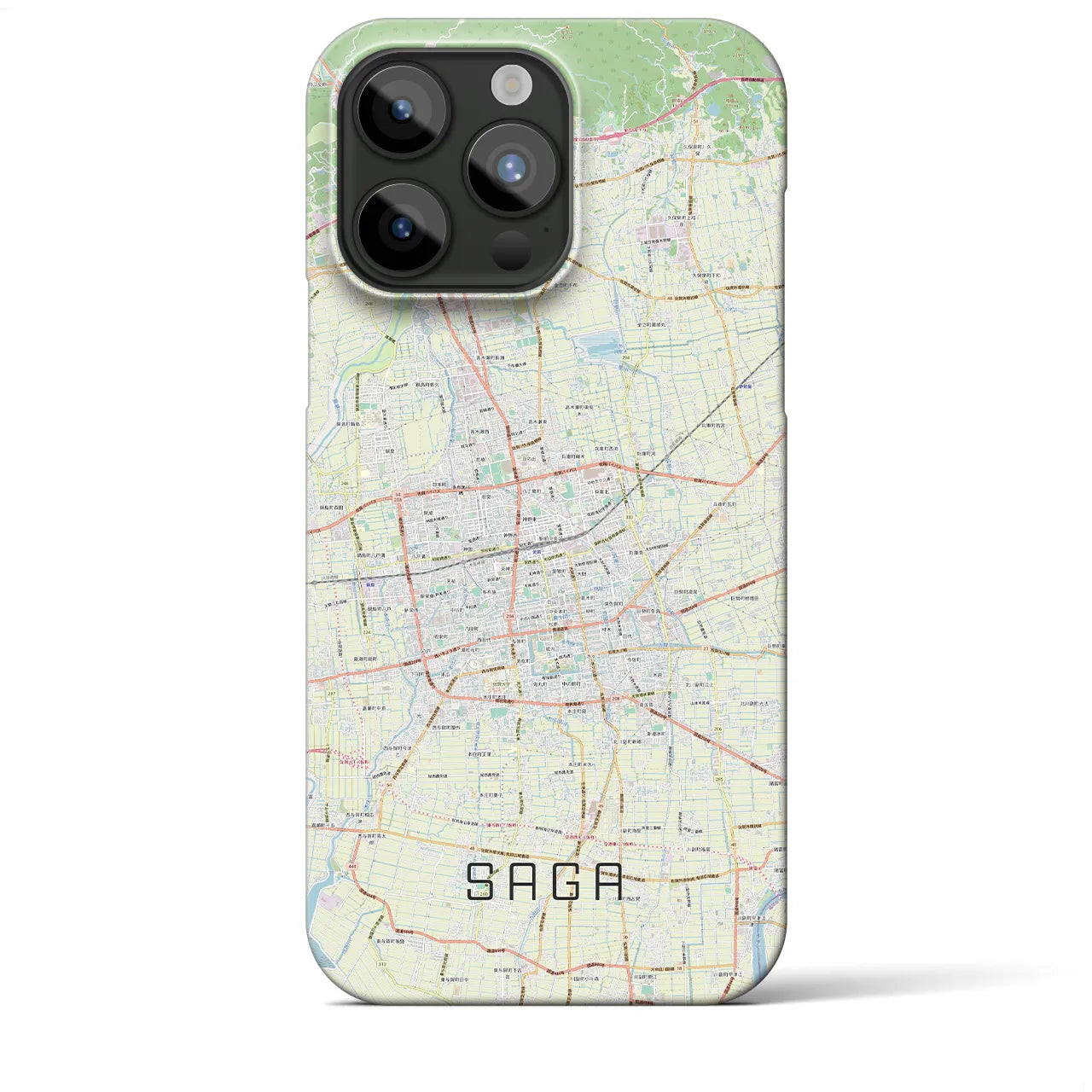 【佐賀2】地図柄iPhoneケース（バックカバータイプ・ナチュラル）iPhone 15 Pro Max 用