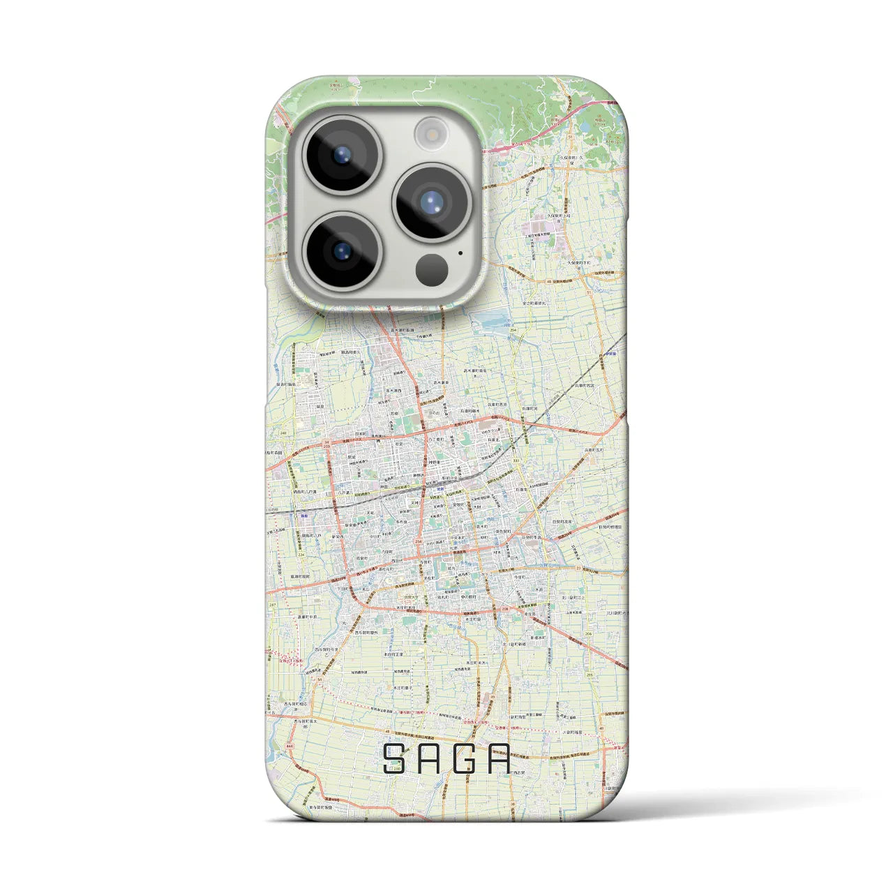 【佐賀2】地図柄iPhoneケース（バックカバータイプ・ナチュラル）iPhone 15 Pro 用