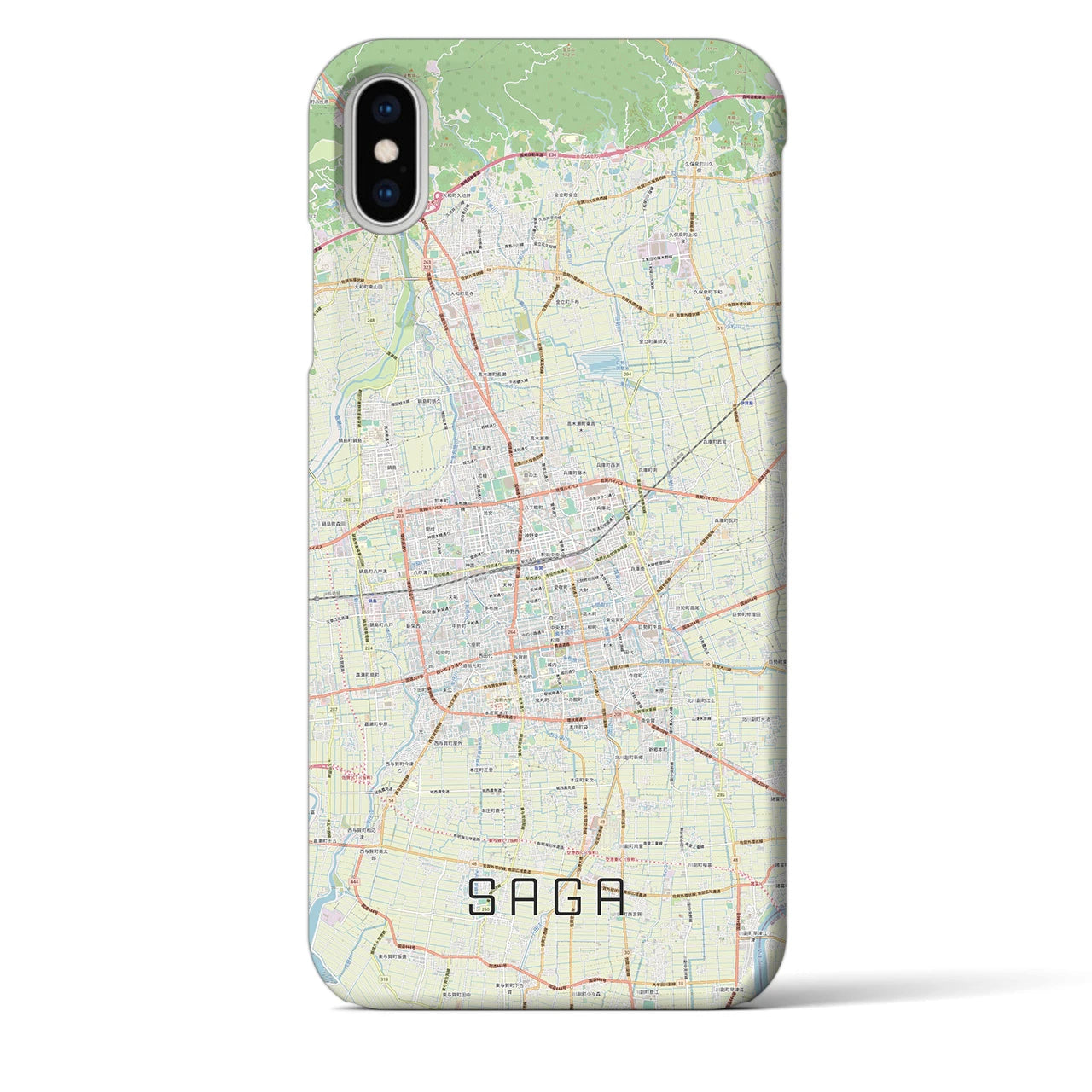 【佐賀2】地図柄iPhoneケース（バックカバータイプ・ナチュラル）iPhone XS Max 用