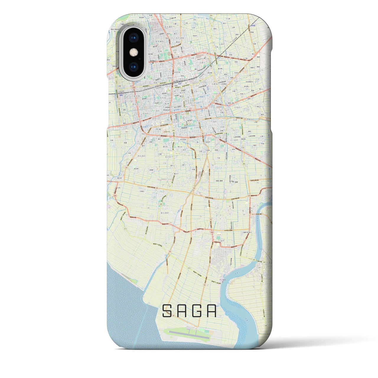 【佐賀】地図柄iPhoneケース（バックカバータイプ・ナチュラル）iPhone XS Max 用
