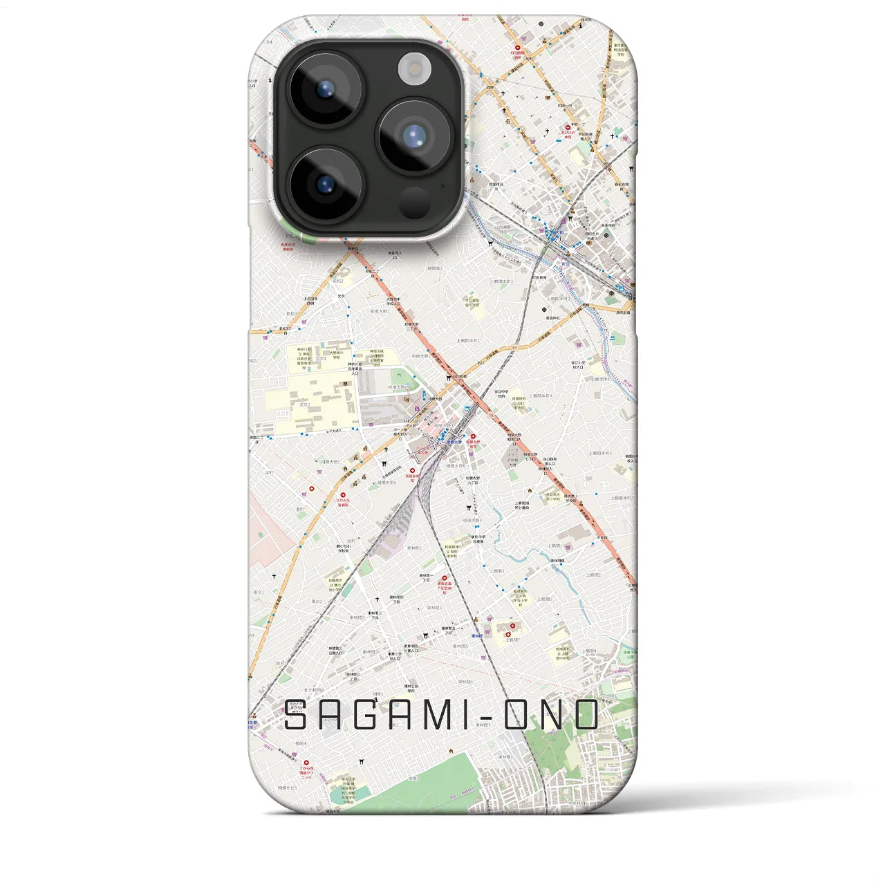 【相模大野】地図柄iPhoneケース（バックカバータイプ・ナチュラル）iPhone 15 Pro Max 用