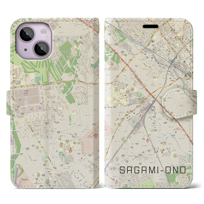 【相模大野（神奈川県）】地図柄iPhoneケース（手帳タイプ）ナチュラル・iPhone 14 用