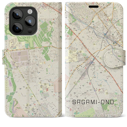 【相模大野（神奈川県）】地図柄iPhoneケース（手帳タイプ）ナチュラル・iPhone 15 Pro Max 用