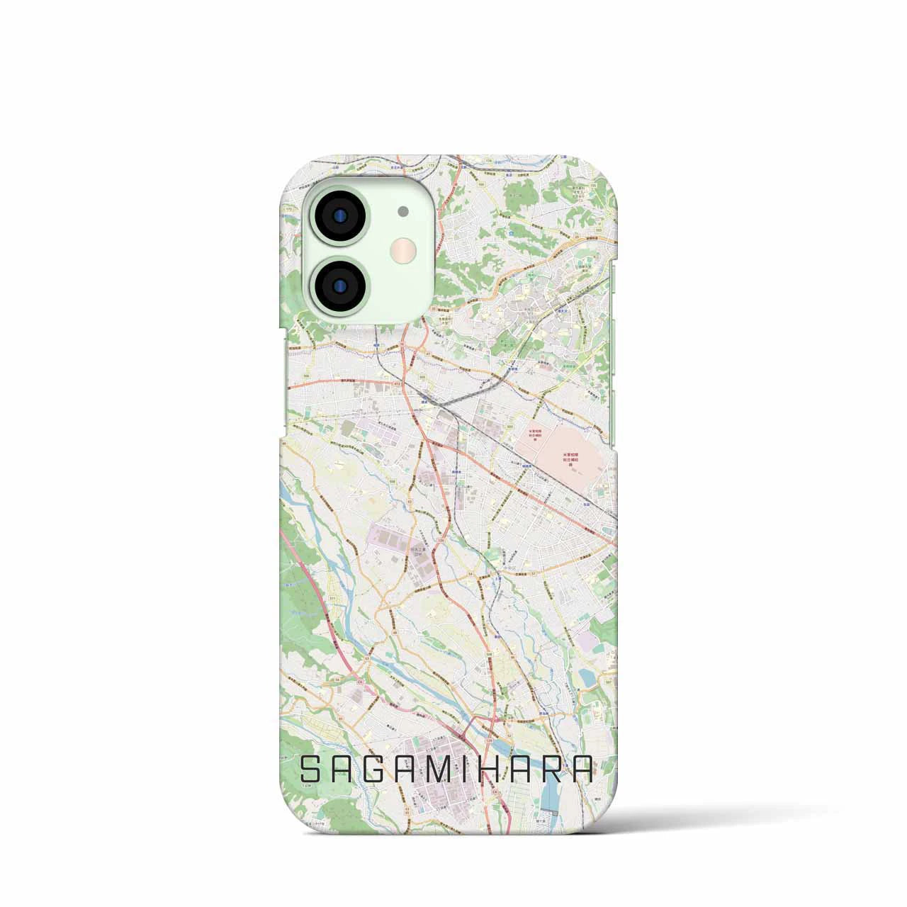 【相模原】地図柄iPhoneケース（バックカバータイプ・ナチュラル）iPhone 12 mini 用