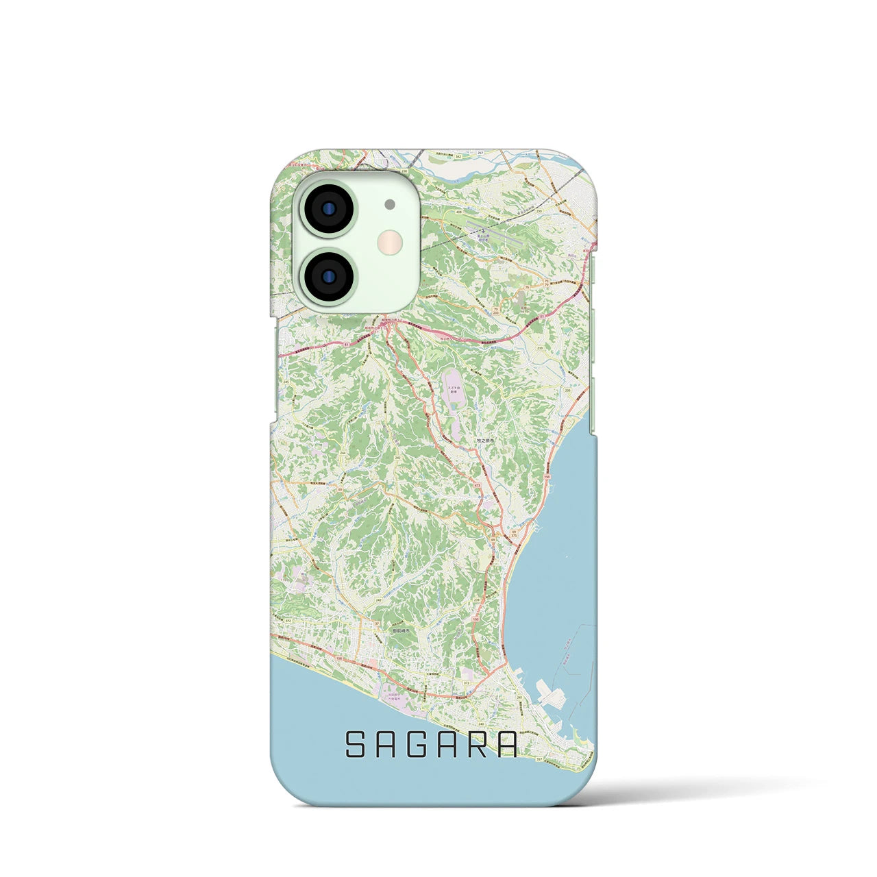 【相良】地図柄iPhoneケース（バックカバータイプ・ナチュラル）iPhone 12 mini 用