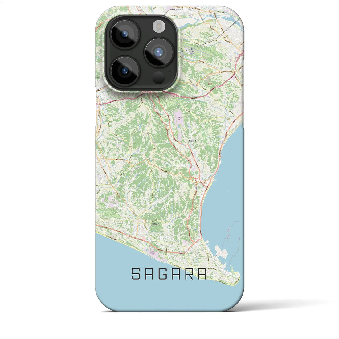 【相良】地図柄iPhoneケース（バックカバータイプ・ナチュラル）iPhone 15 Pro Max 用