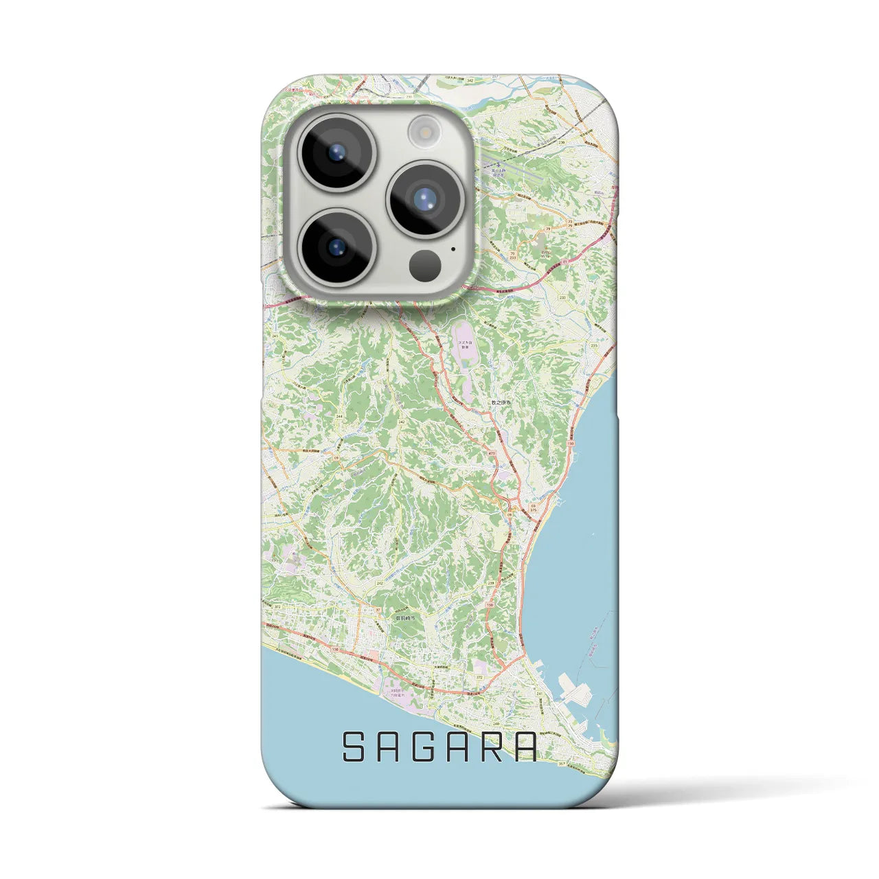 【相良】地図柄iPhoneケース（バックカバータイプ・ナチュラル）iPhone 15 Pro 用