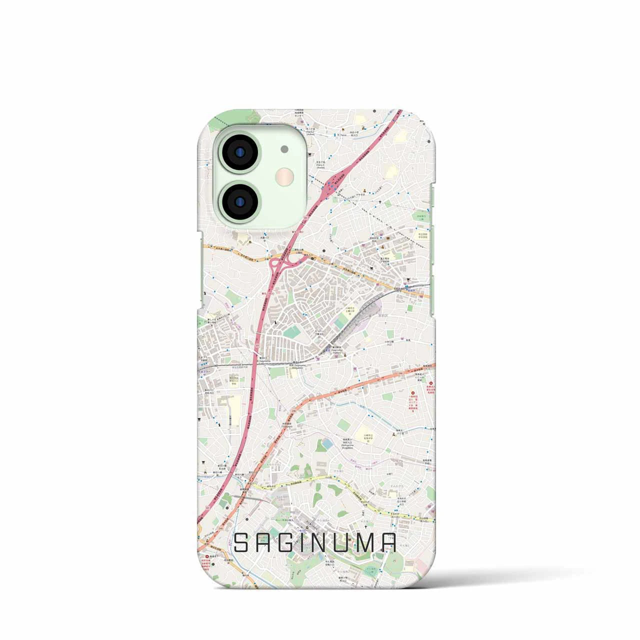 【鷺沼】地図柄iPhoneケース（バックカバータイプ・ナチュラル）iPhone 12 mini 用