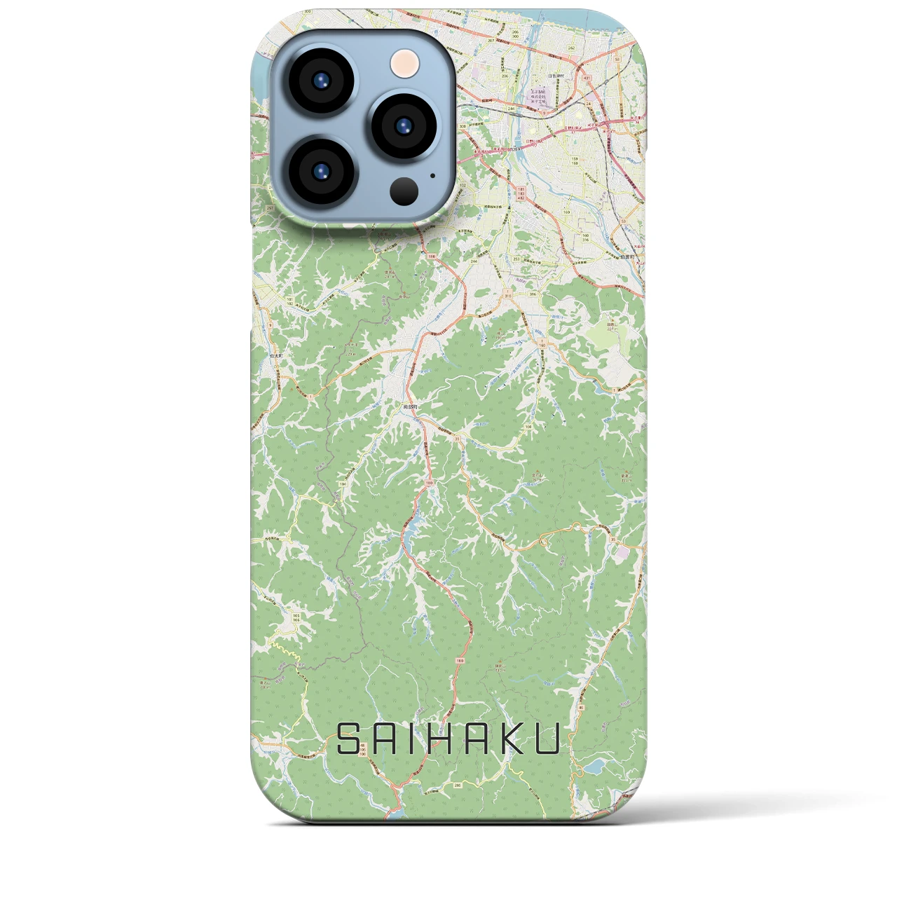 【西伯】地図柄iPhoneケース（バックカバータイプ・ナチュラル）iPhone 13 Pro Max 用
