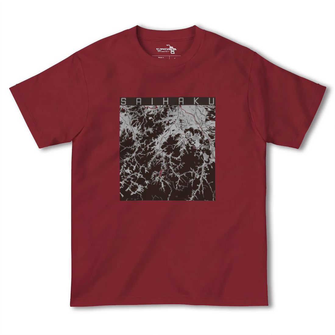 【西伯(鳥取県)】地図柄ヘビーウェイトTシャツ