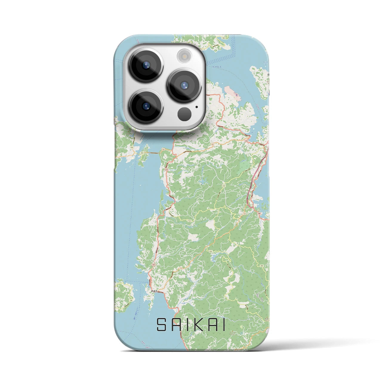 【西海】地図柄iPhoneケース（バックカバータイプ・ナチュラル）iPhone 14 Pro 用