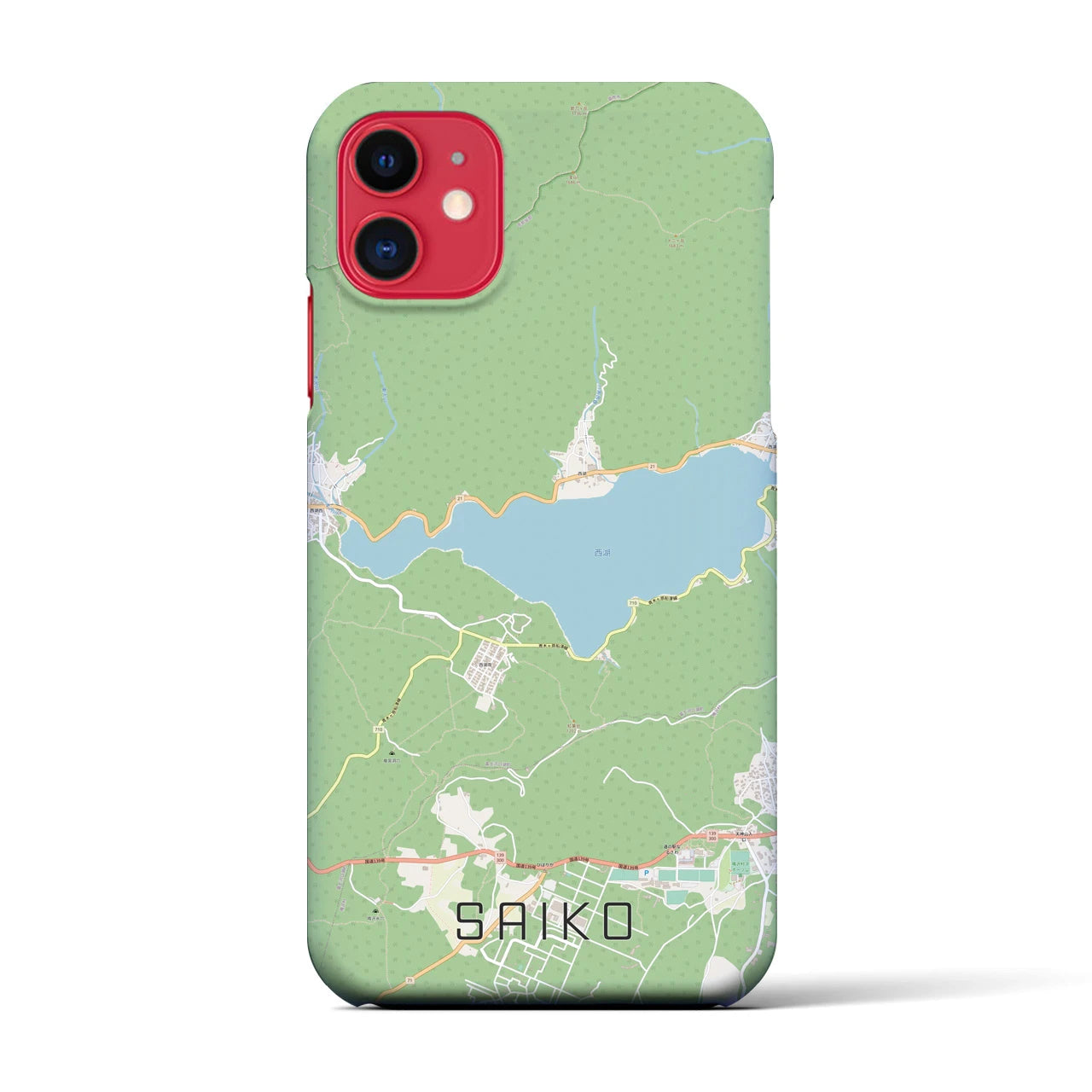 【西湖】地図柄iPhoneケース（バックカバータイプ・ナチュラル）iPhone 11 用
