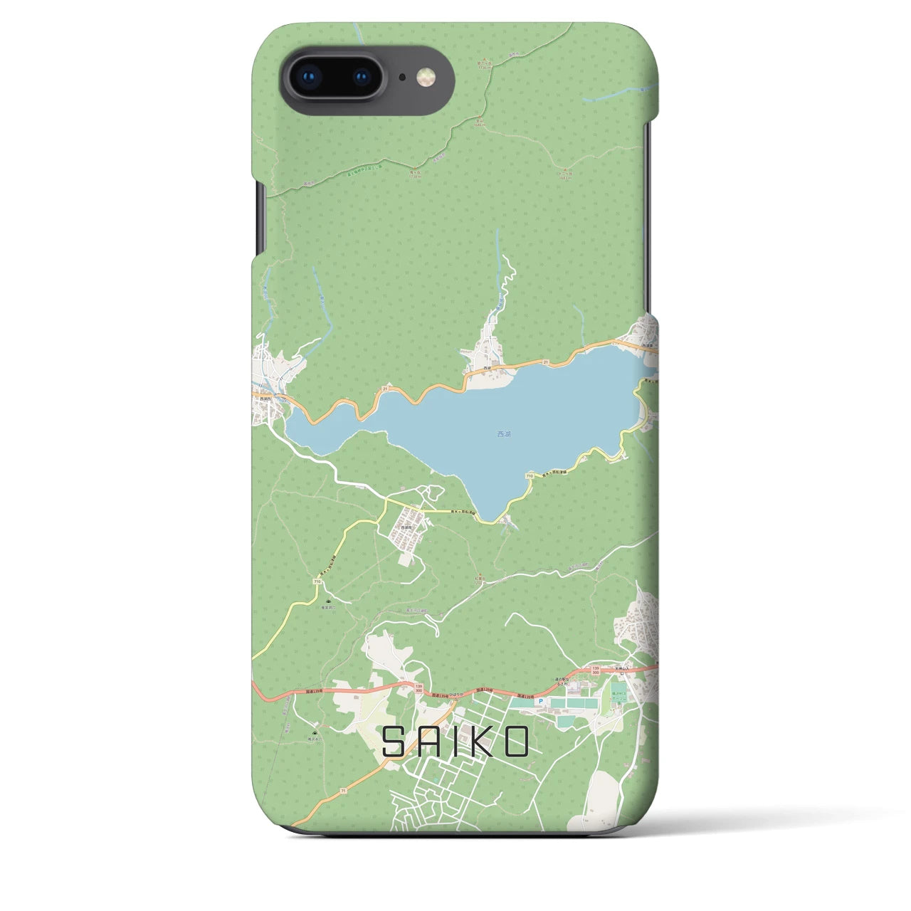 【西湖】地図柄iPhoneケース（バックカバータイプ・ナチュラル）iPhone 8Plus /7Plus / 6sPlus / 6Plus 用