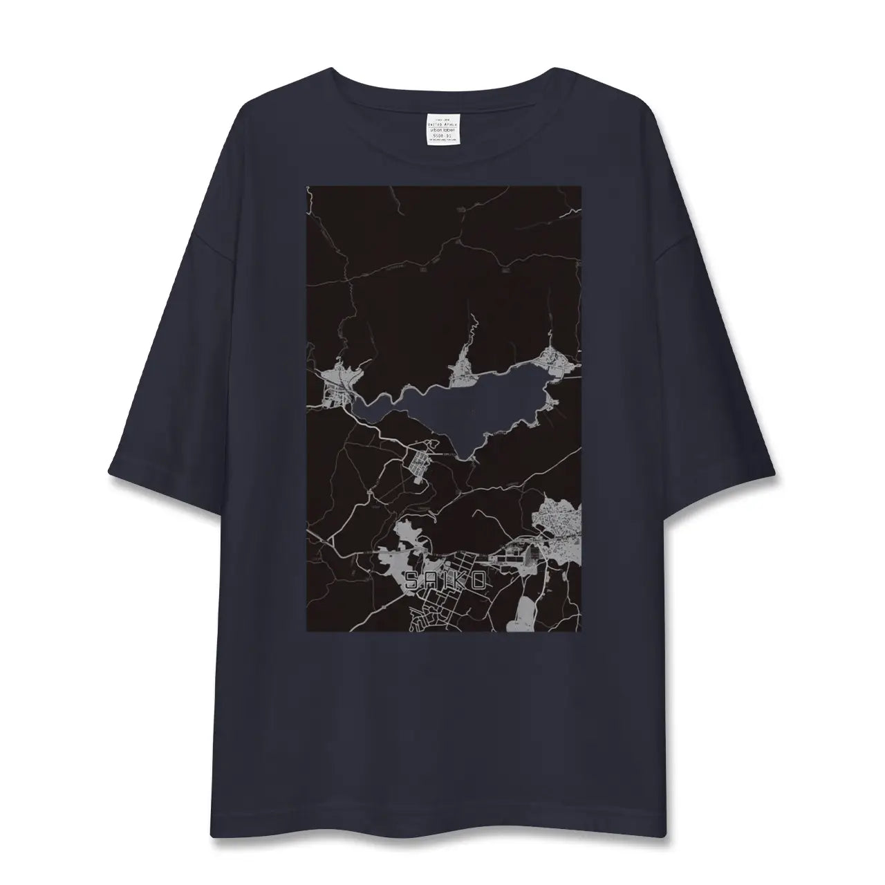 【西湖（山梨県）】地図柄ビッグシルエットTシャツ