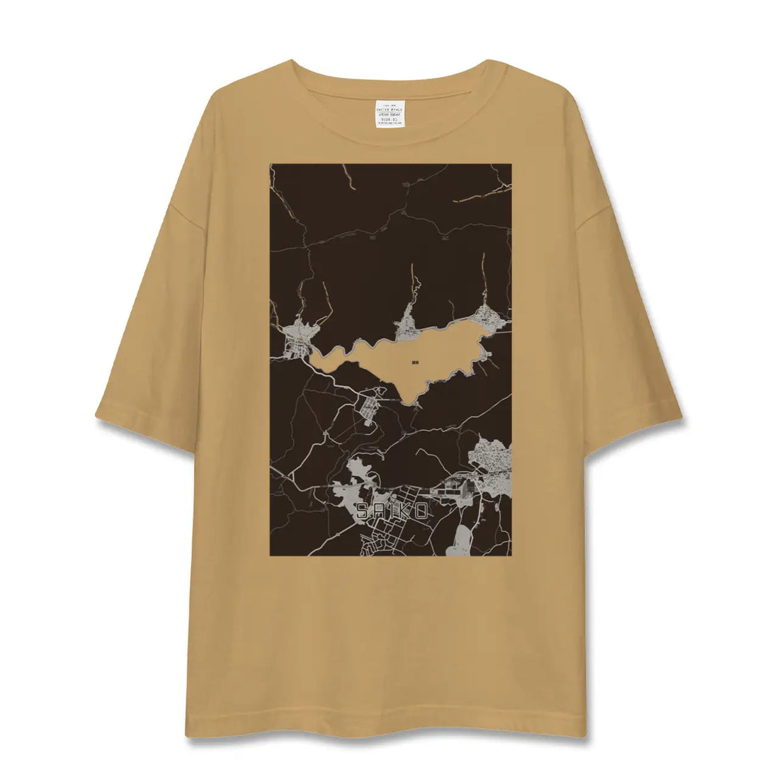 【西湖（山梨県）】地図柄ビッグシルエットTシャツ