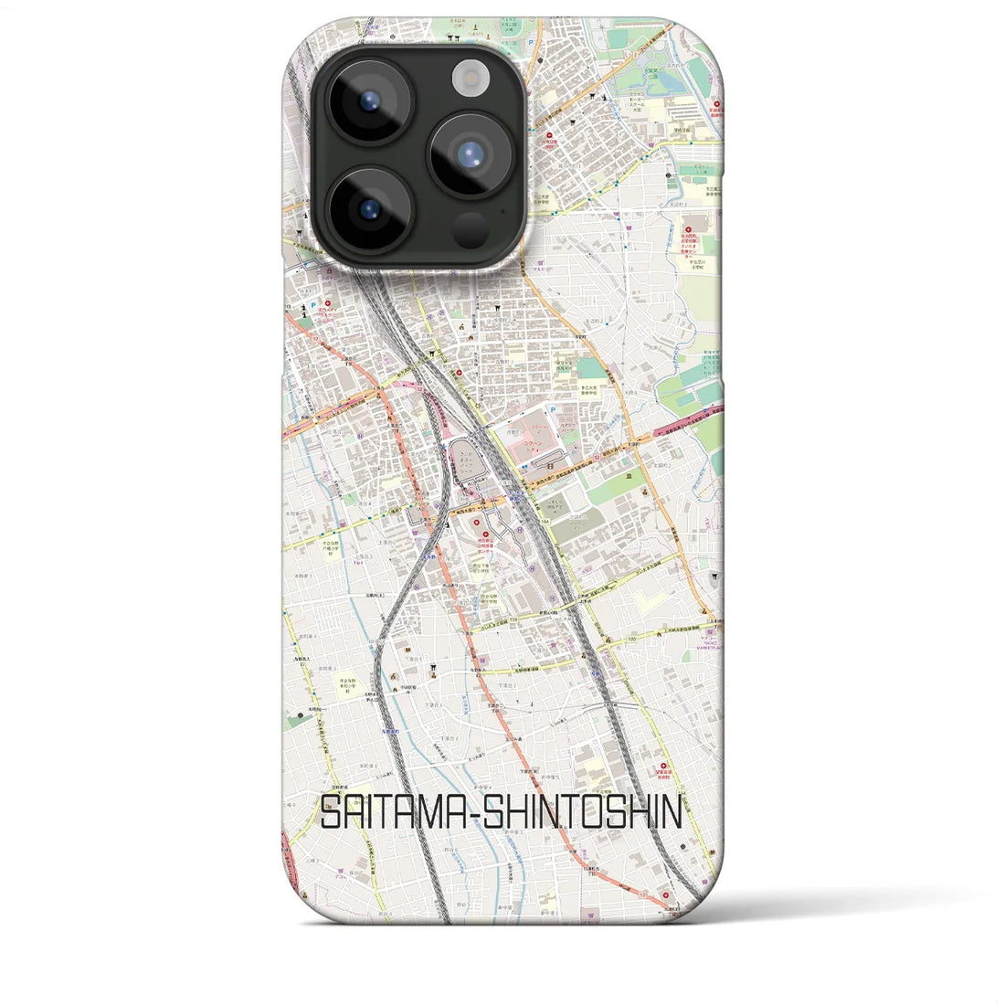 【さいたま新都心】地図柄iPhoneケース（バックカバータイプ・ナチュラル）iPhone 15 Pro Max 用