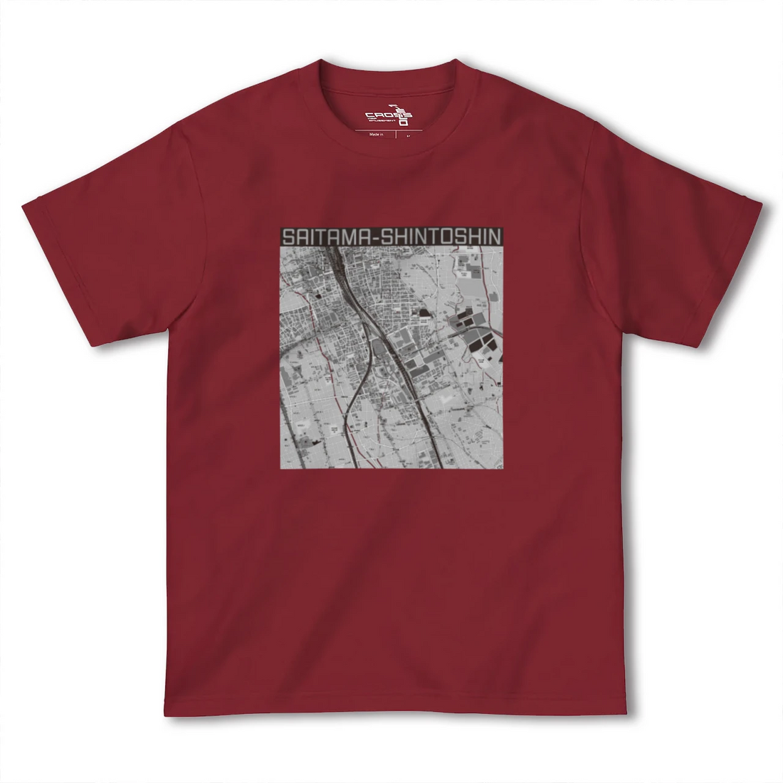 【さいたま新都心(埼玉県)】地図柄ヘビーウェイトTシャツ