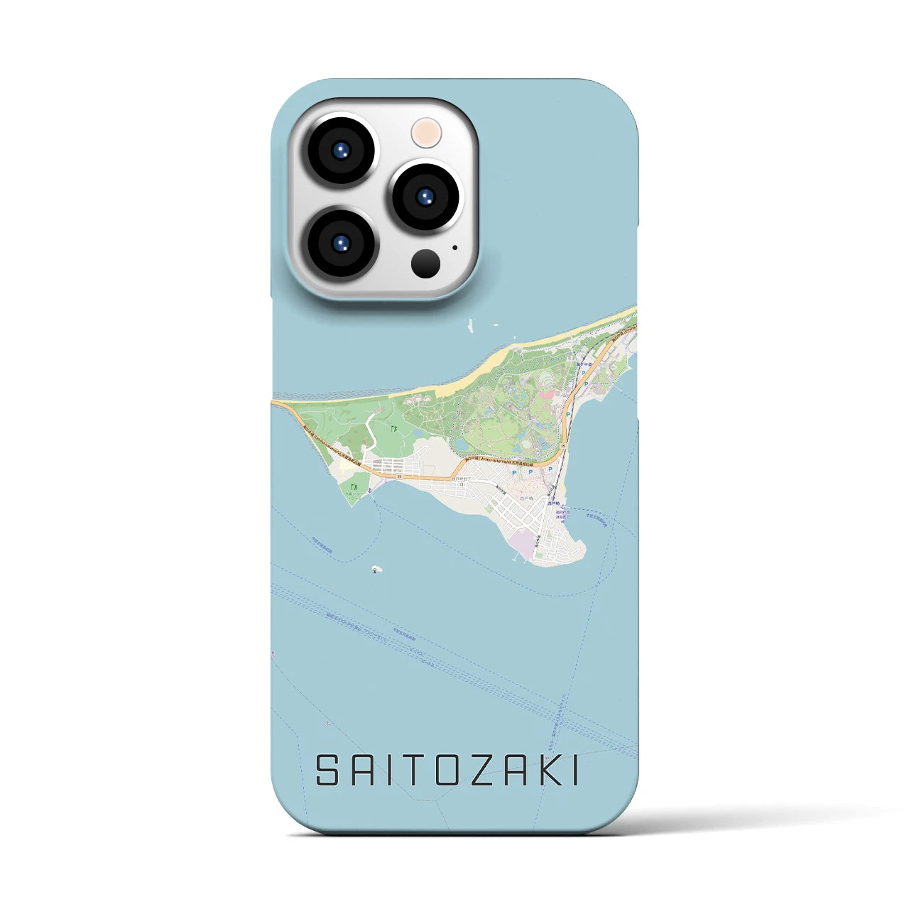 【西戸崎】地図柄iPhoneケース（バックカバータイプ・ナチュラル）iPhone 13 Pro 用