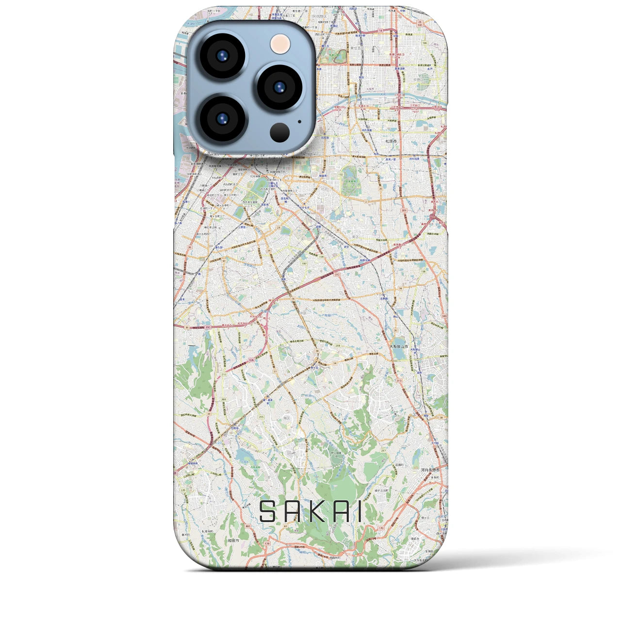 【堺2】地図柄iPhoneケース（バックカバータイプ・ナチュラル）iPhone 13 Pro Max 用