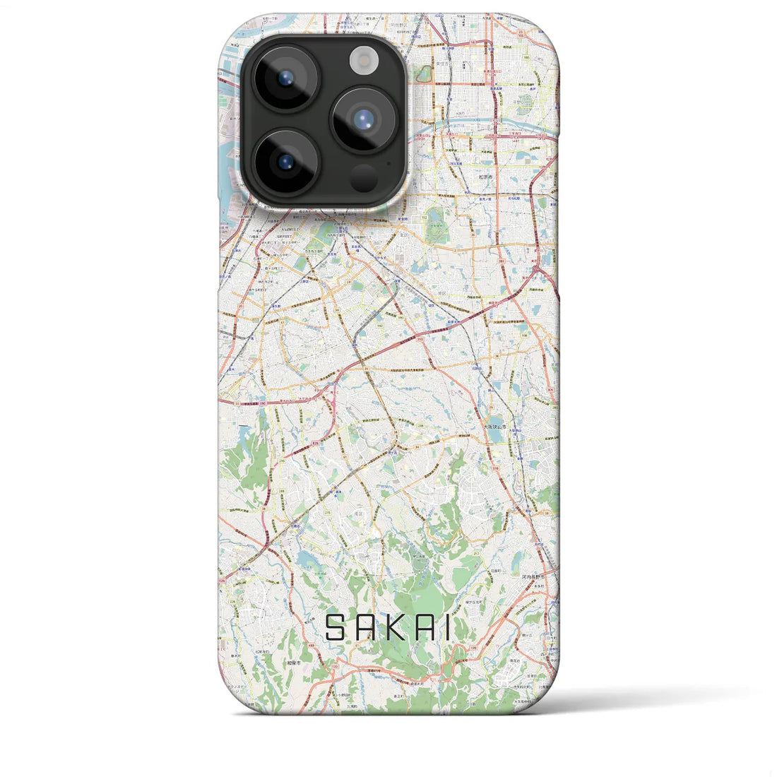 【堺2】地図柄iPhoneケース（バックカバータイプ・ナチュラル）iPhone 15 Pro Max 用