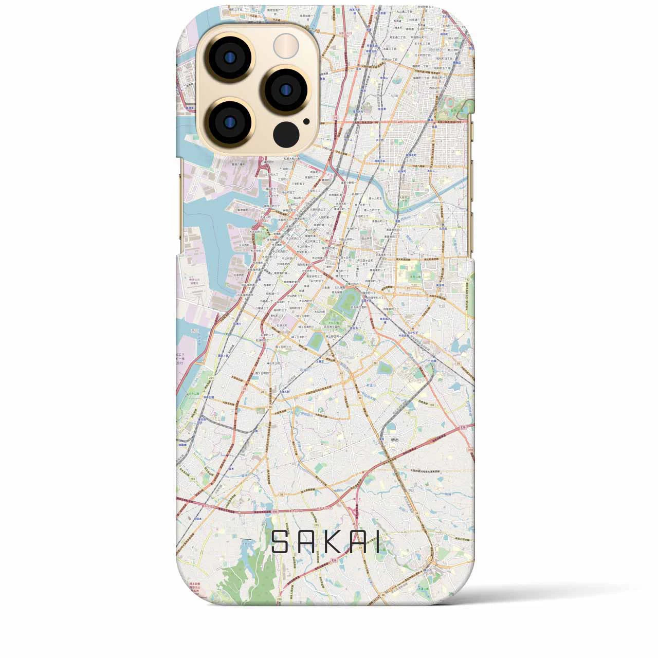 【堺】地図柄iPhoneケース（バックカバータイプ・ナチュラル）iPhone 12 Pro Max 用