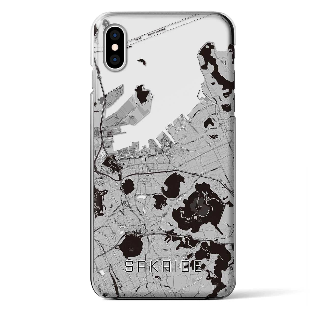 【坂出】地図柄iPhoneケース（クリアタイプ・モノトーン）iPhone XS Max 用