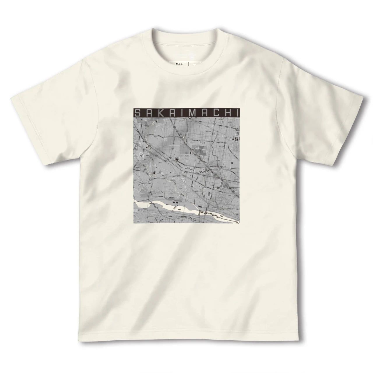 【境町（群馬県）】地図柄ヘビーウェイトTシャツ