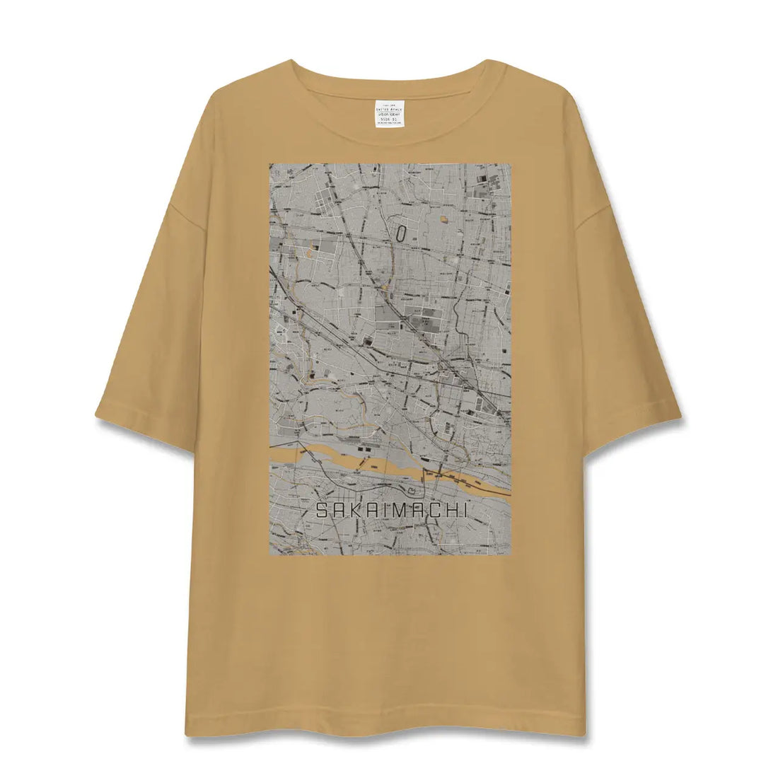 【境町(群馬県)】地図柄ビッグシルエットTシャツ