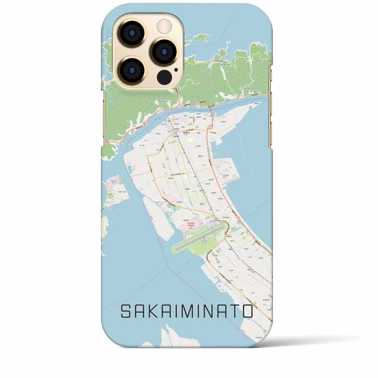 【境港】地図柄iPhoneケース（バックカバータイプ・ナチュラル）iPhone 12 Pro Max 用