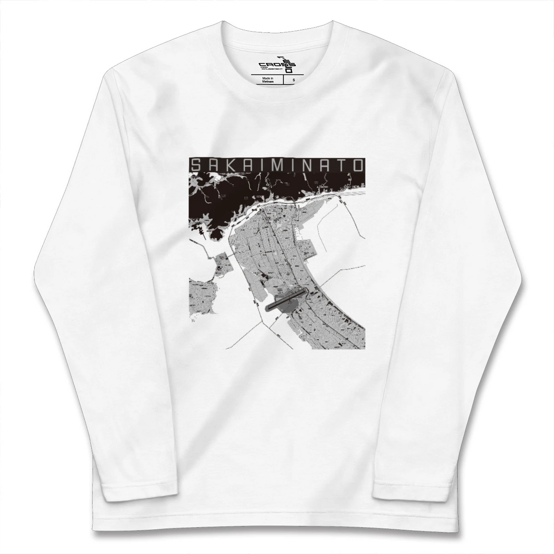 【境港(鳥取県)】地図柄ロングスリーブTシャツ