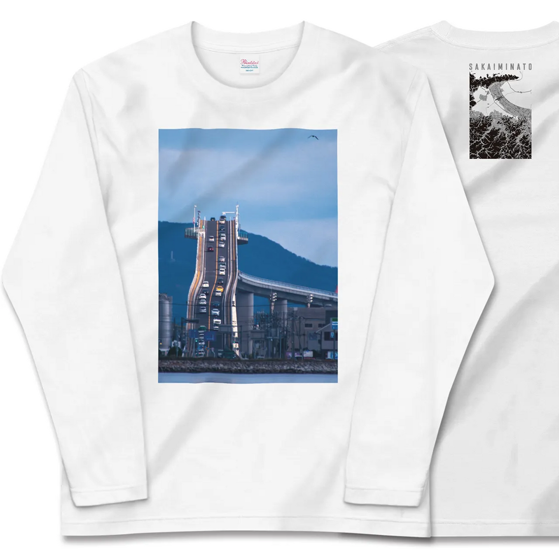 【境港(鳥取県)】Map World ロングスリーブTシャツ