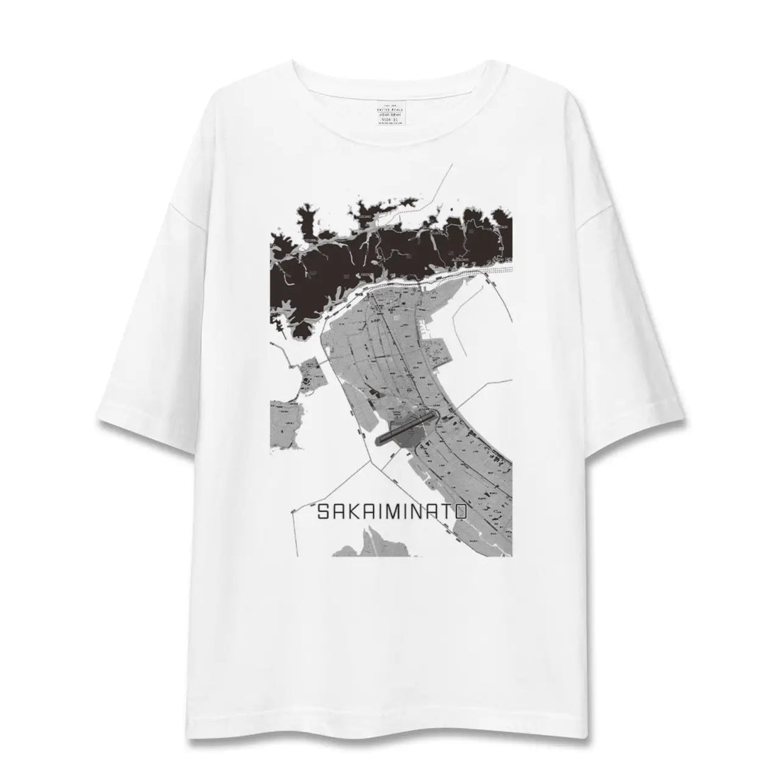 【境港(鳥取県)】地図柄ビッグシルエットTシャツ
