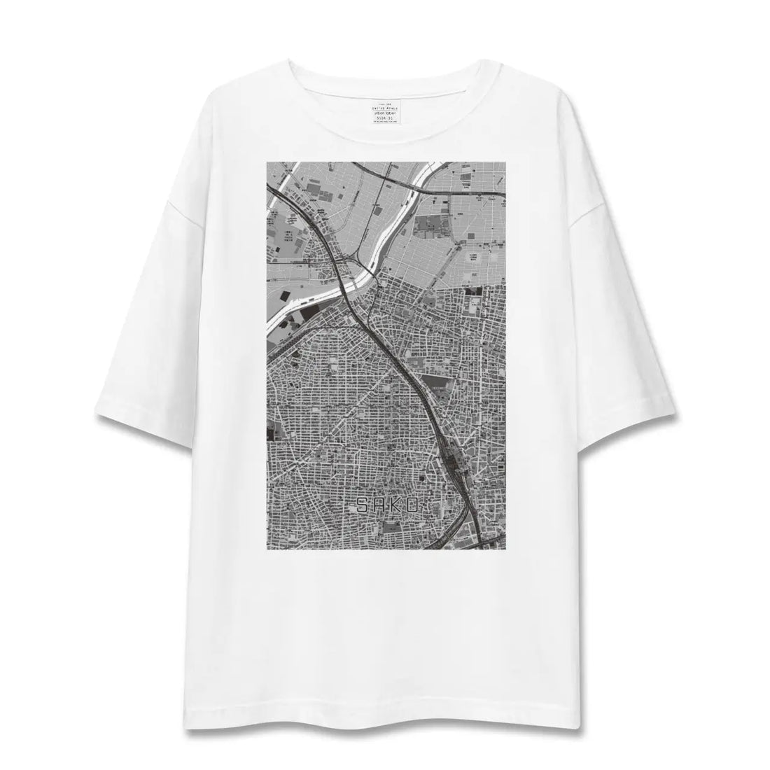 【栄生(愛知県)】地図柄ビッグシルエットTシャツ