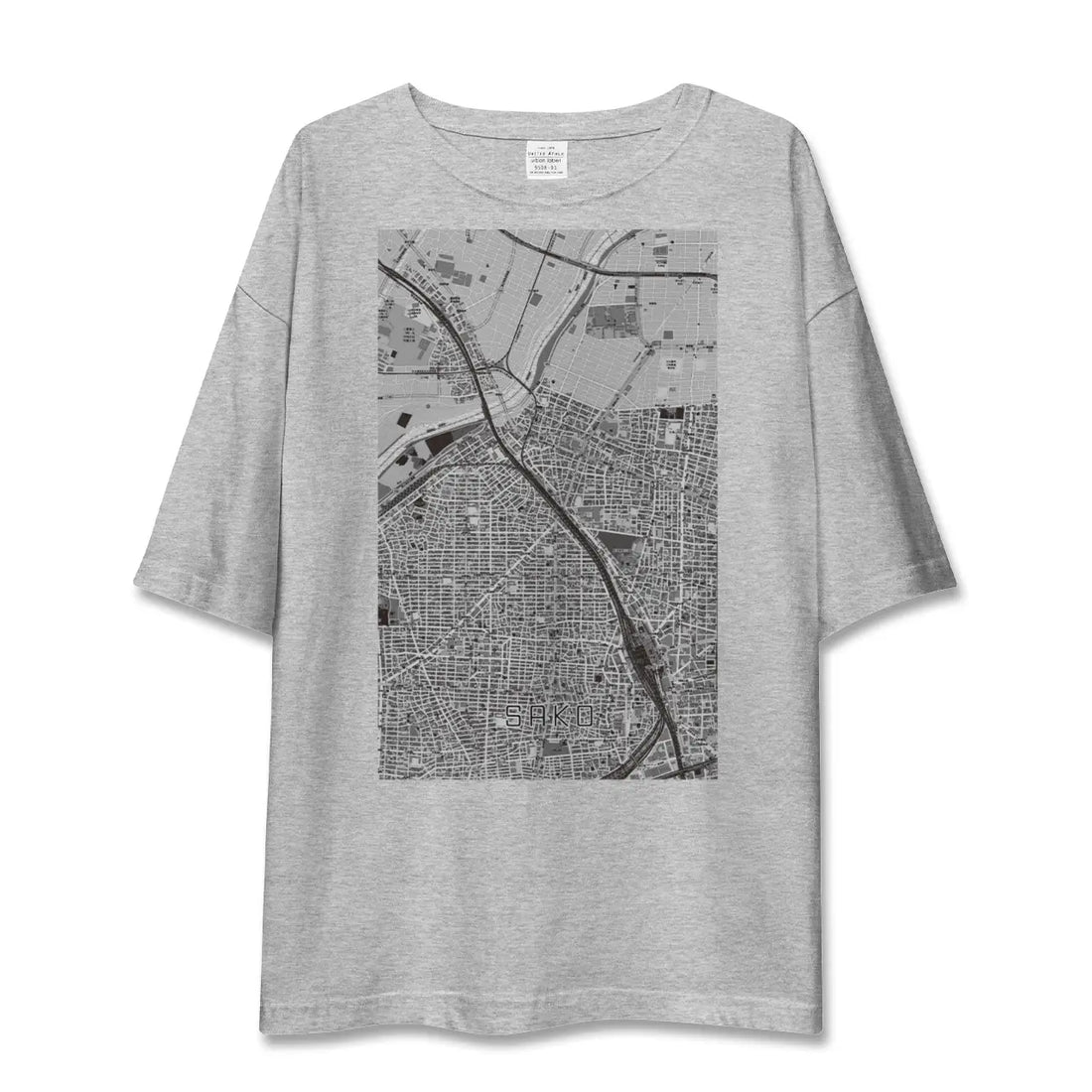 【栄生（愛知県）】地図柄ビッグシルエットTシャツ