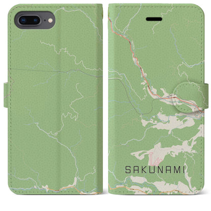 【作並（宮城県）】地図柄iPhoneケース（手帳タイプ）ナチュラル・iPhone 8Plus /7Plus / 6sPlus / 6Plus 用