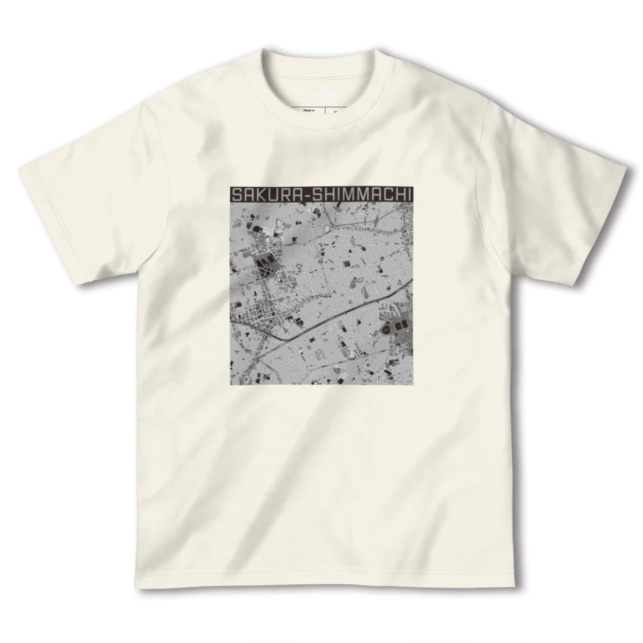 【桜新町（東京都）】地図柄ヘビーウェイトTシャツ