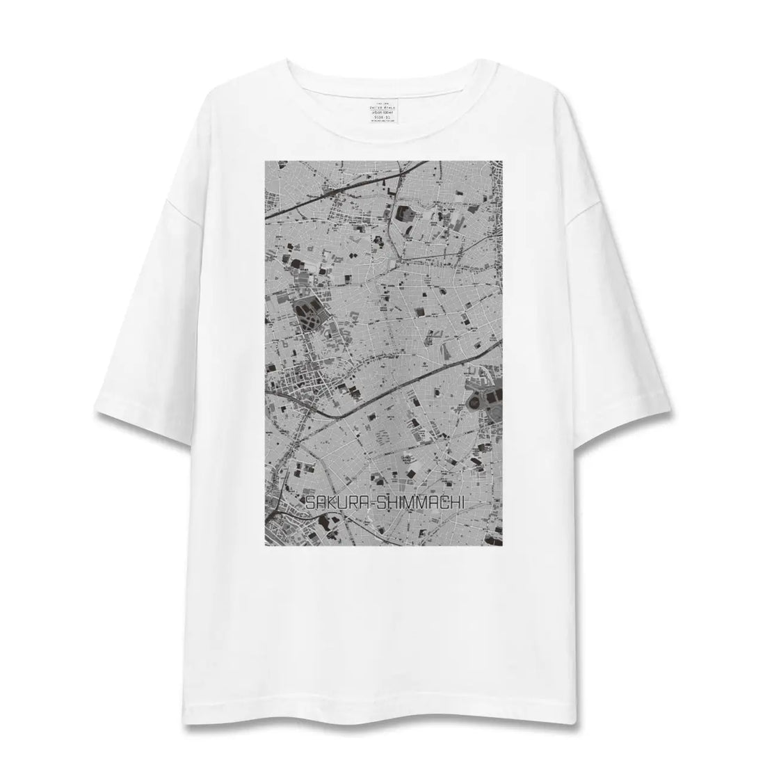 【桜新町（東京都）】地図柄ビッグシルエットTシャツ