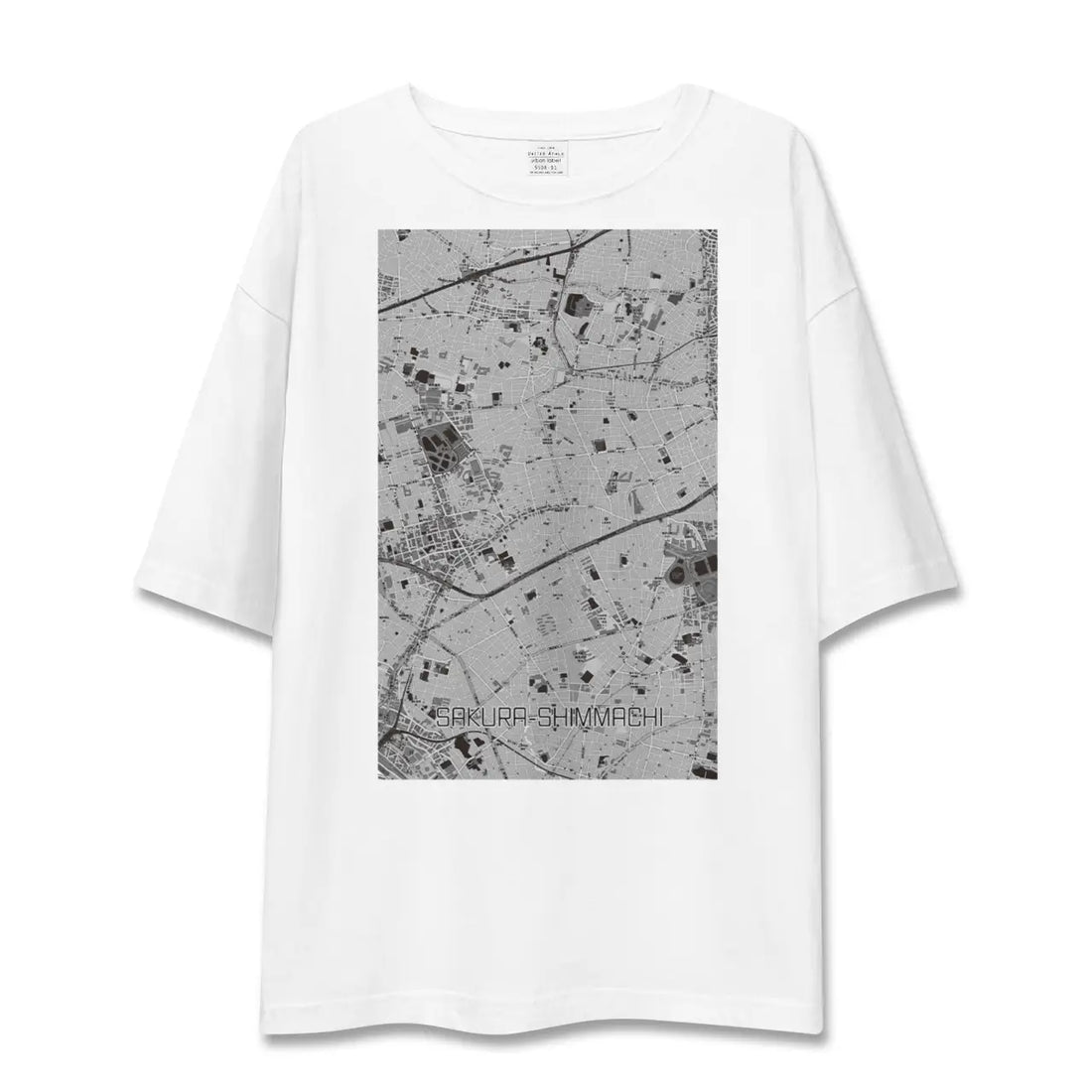 【桜新町(東京都)】地図柄ビッグシルエットTシャツ